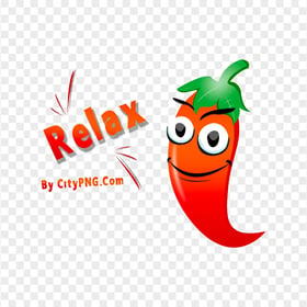 Chili Pepper Saying Relax Vector Cartoon Character PNG