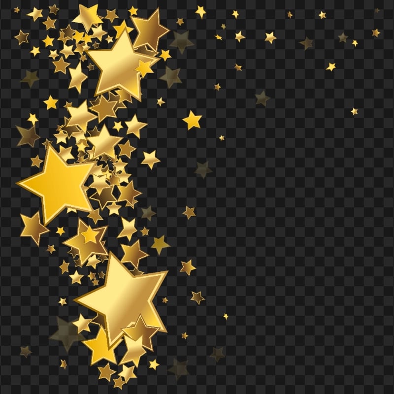 Falling Yellow Golden Stars PNG Image