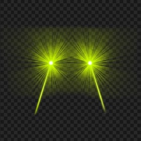 HD Green Lime Lazer Eyes Flare Effect Front View PNG