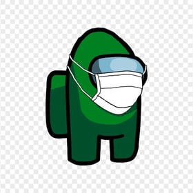 HD Green Among Us Character Covid Surgical Mask PNG
