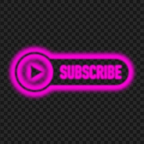 HD Youtube Purple Neon Subscribe Button Logo PNG