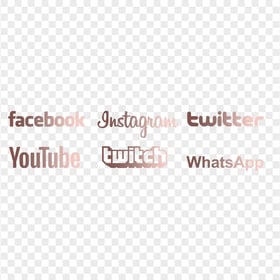 HD Facebook Instagram Social Media Rose Gold Logos PNG