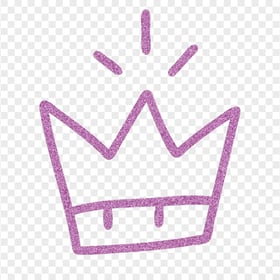 Doodle Crown Purple Glitter Effect HD PNG