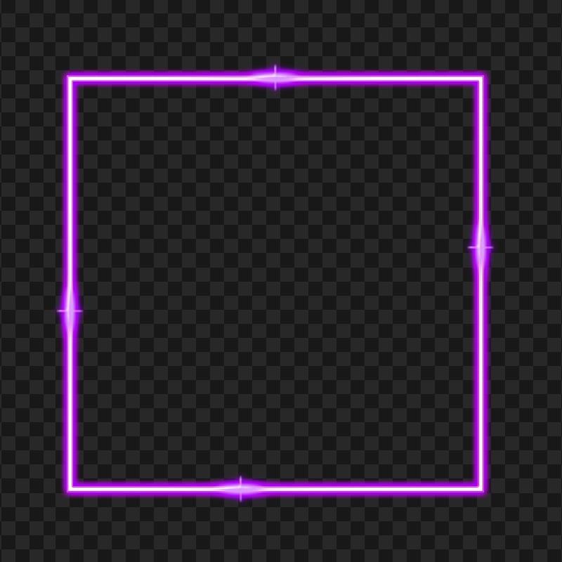 HD Purple Neon Border Frame Effect PNG