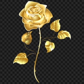 HD Luxury Gold Flower Plant Illustration PNG