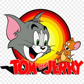 Tom And Jerry Logo Text With Characters PNG