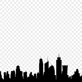 Skyline City Black Silhouette Image PNG