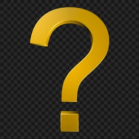 Gold 3D Question Symbol Icon PNG