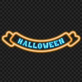 PNG Halloween Neon Orange & Blue Ribbon Logo