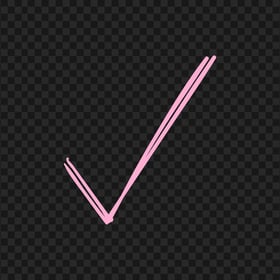 HD Hand Drawn Sketch Pink Tick Mark Icon Symbol Sign PNG