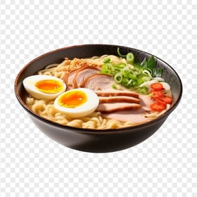 HD Asian Spicy Egg and Pork Ramen Noodle Transparent PNG