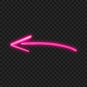 HD Curved Pink Neon Arrow Pointing Left PNG