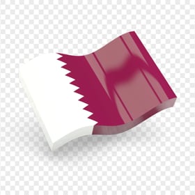 3D Waving Glossy Qatar Flag Icon