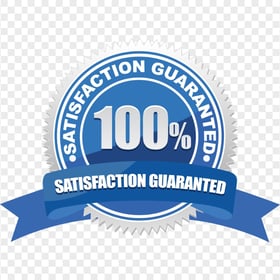 HD Satisfaction Guaranteed Blue Badge Label PNG