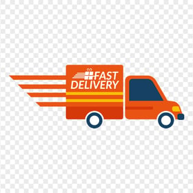 HD Fast Express Delivery Cartoon Illustration Truck PNG