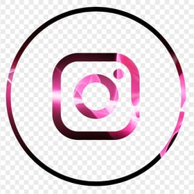 HD Beautiful Round Black & Pink Aesthetic Instagram Logo Icon PNG