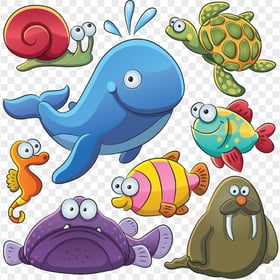 Cartoon Underwater Animals Clipart Sea Fish
