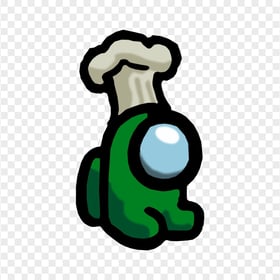 HD Green Among Us Mini Crewmate Chef Hat PNG