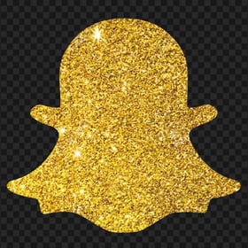HD Golden Glitter Snapchat Ghost Logo Icon Symbol PNG