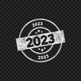 Transparent 2023 White Round Year Date Stamp