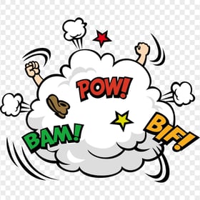 HD Fight Cloud Bubble Comic Cartoon Effect PNG