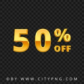 HD Gold 50 Percent OFF Text Sign Logo Transparent PNG