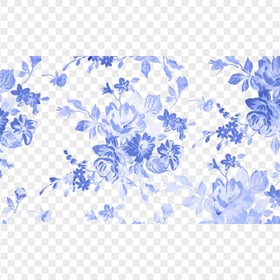 Watercolor Painting Blue Flowers Pattern HD PNG