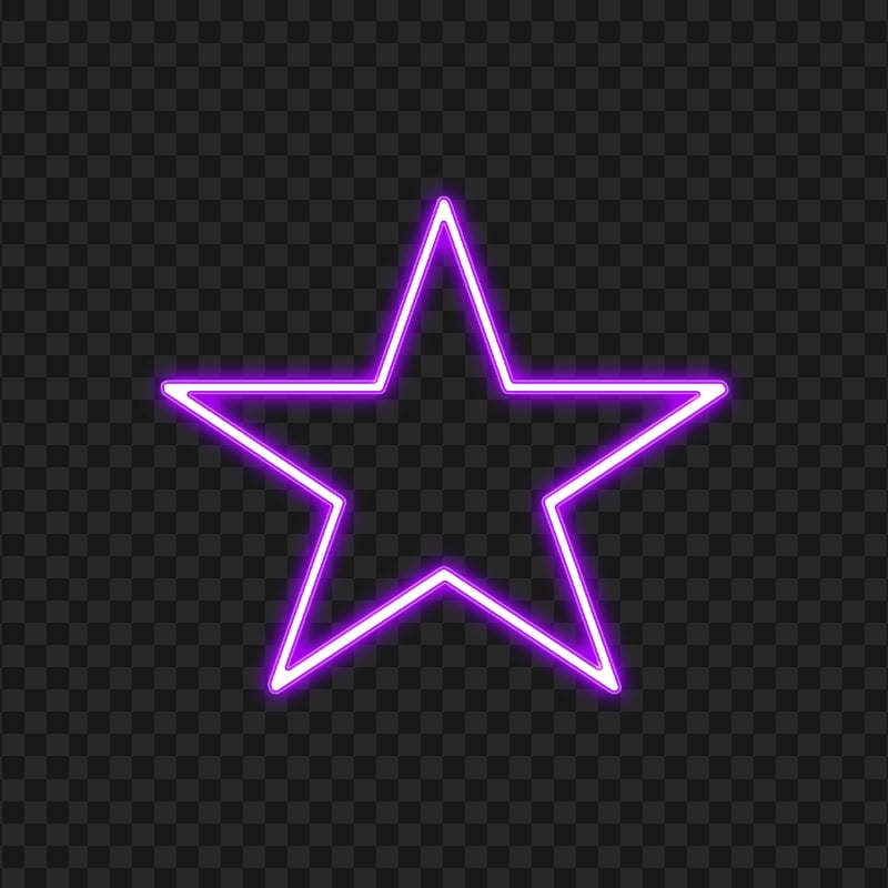 HD Purple Neon Star Transparent Background