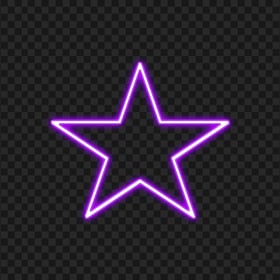 HD Purple Neon Star Transparent Background