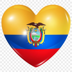 HD Ecuador Flag Heart Shape PNG