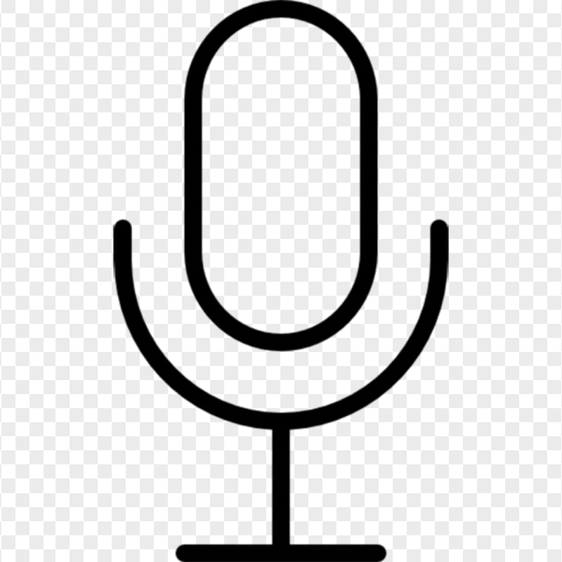 HD Microphone Mic Vocal Sound Black Line Icon PNG