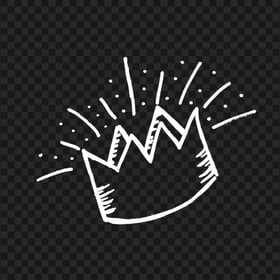 Crown White Doodle Drawing PNG