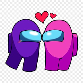 HD Among Us Purple Love Pink Characters Valentines Day PNG