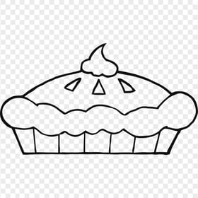 Pumpkin Pie Tart Outline Black Border Clipart