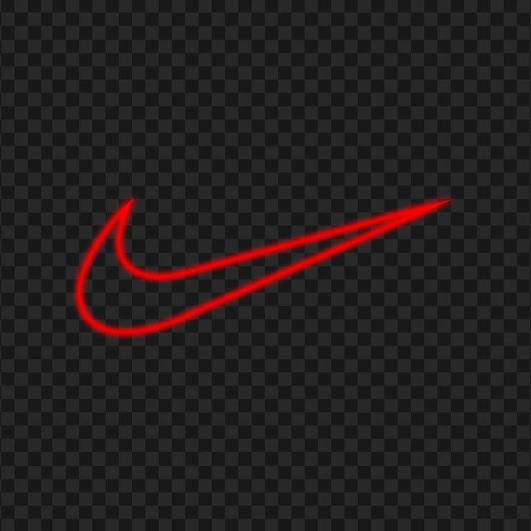 HD Red Outline Nike Tick Neon Logo PNG Citypng