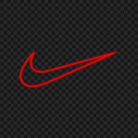 HD Red Outline Nike Tick Neon Logo PNG