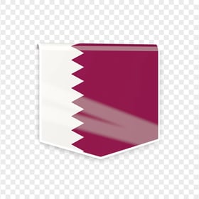 Qatar Flag Label Icon FREE PNG