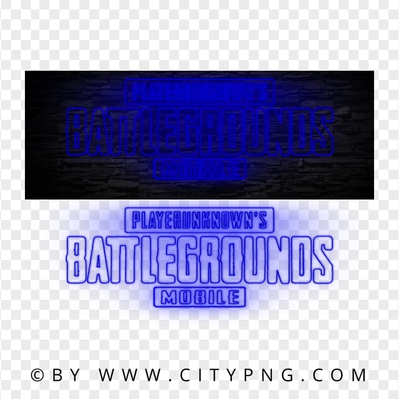 HD Player Unknown Battlegrounds Blue Neon Logo PNG