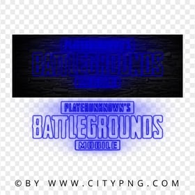 HD Player Unknown Battlegrounds Blue Neon Logo PNG