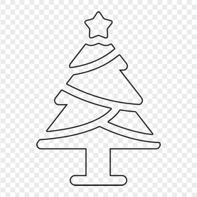 HD Black Outline Christmas Tree Icon PNG