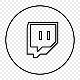 HD Black Twitch TV Circular Outline Icon Transparent Background PNG