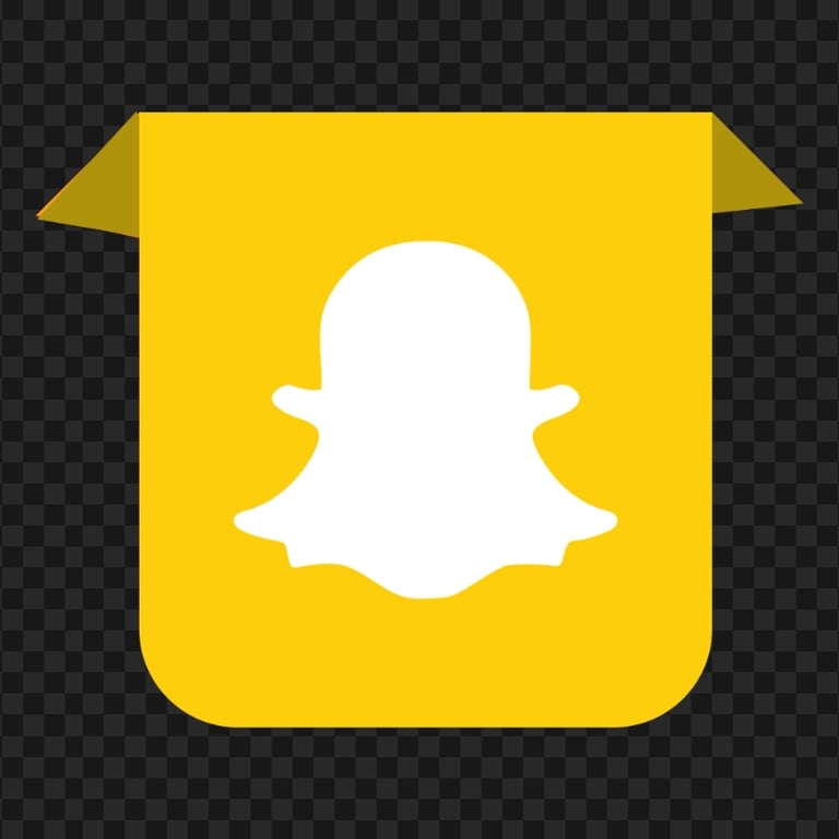 HD Snapchat Social Media Ribbon Icon PNG Image