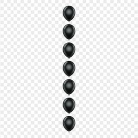 HD Black Balloons Vertical Border PNG