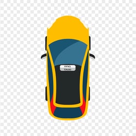 Vector Cartoon Taxi City Cab Top View Car PNG