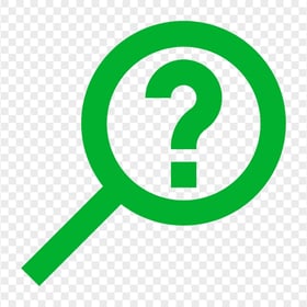 Magnifying Glass Question Mark Green Icon HD PNG