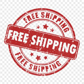 HD Free Shipping Round Red Stamp PNG