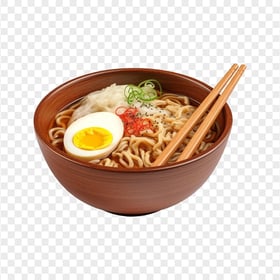 HD Bowl of Tasty Ramen Noodle with Egg Transparent PNG