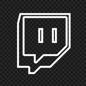 HD Twitch White Outline Icon Symbol Transparent PNG