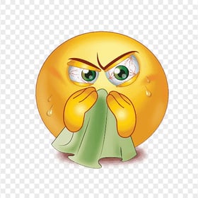Running Nose Yellow Emoji Sick Has Common Cold