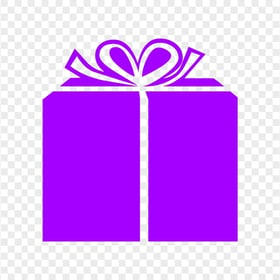 Transparent HD Purple Gift Box Bow Tie Icon